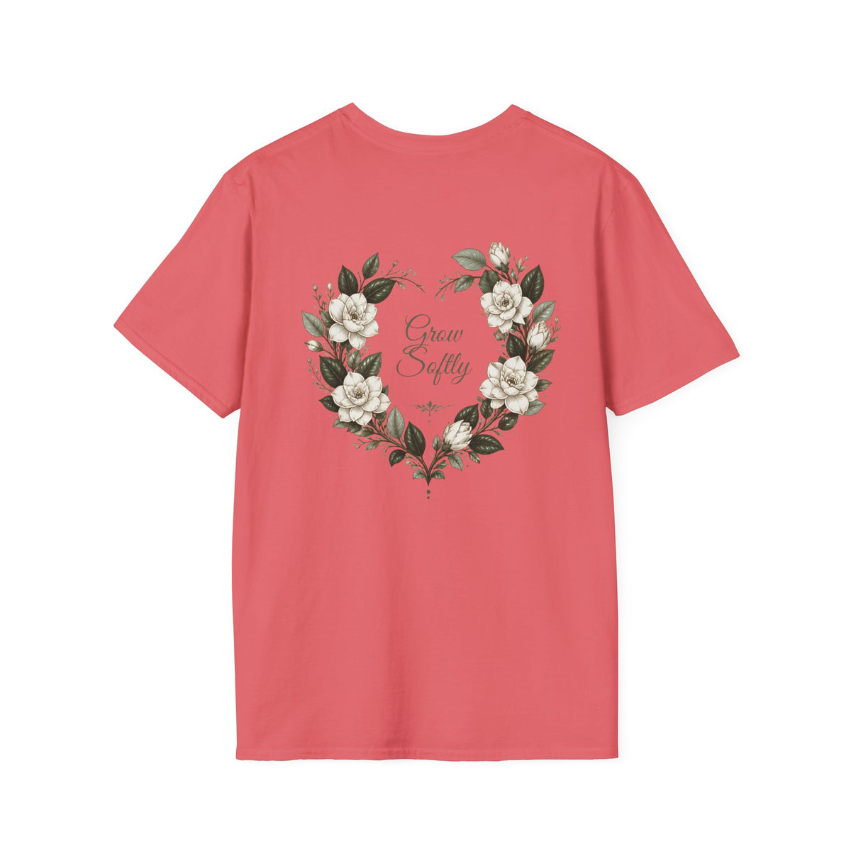 Gardenia Heart Floral Wreath T-Shirt – Botanical