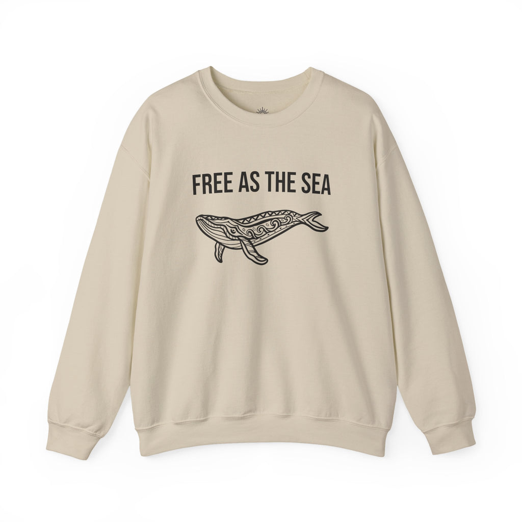 Free As The Sea Whale Sweatshirt – Tribal Ocean Design
