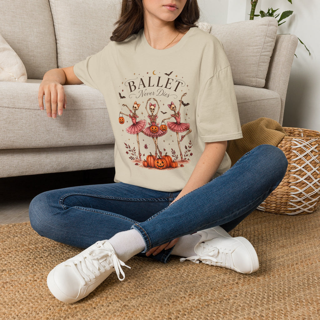 Ballet Never Dies T-Shirt | Halloween Skeleton Ballerina