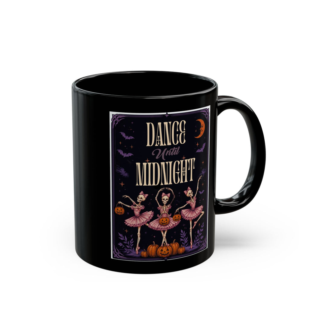 Dance Until Midnight Halloween Mug – Ballerina Skeletons