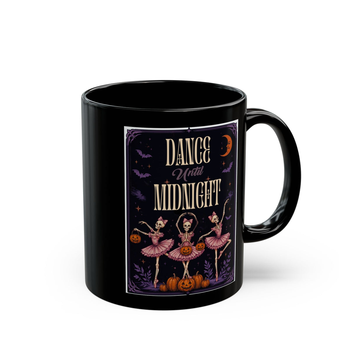 Dance Until Midnight Halloween Mug – Ballerina Skeletons