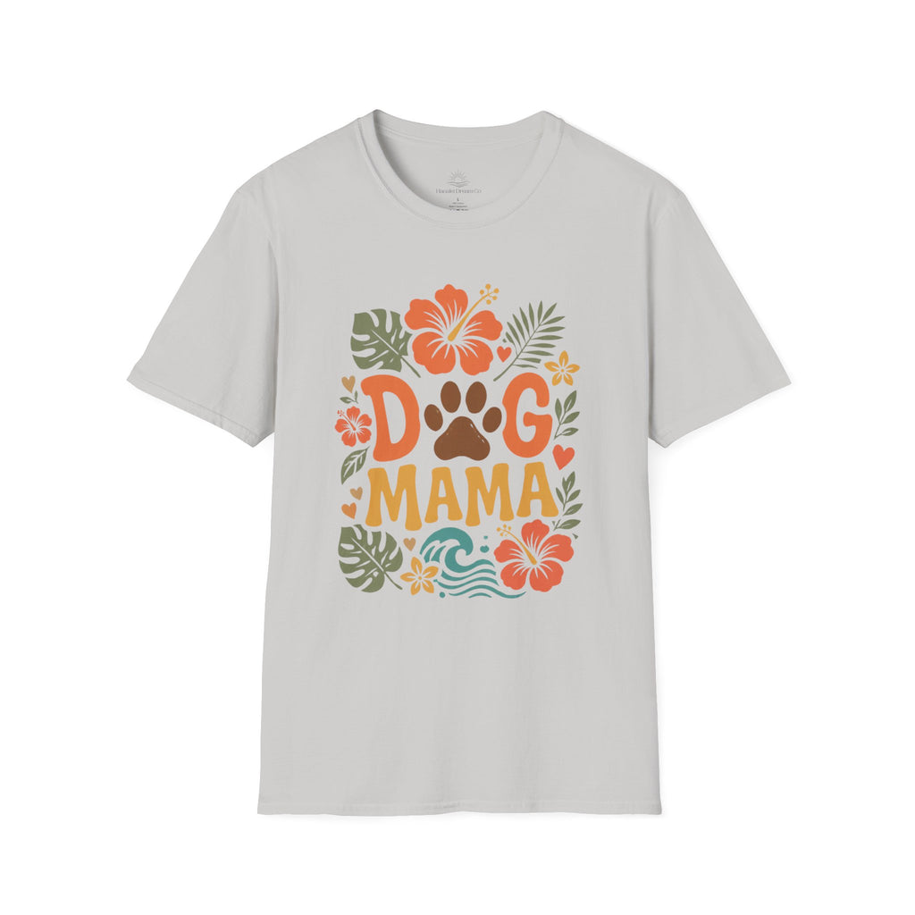 “DOG MAMA” Floral Paw Print Tropical Tee