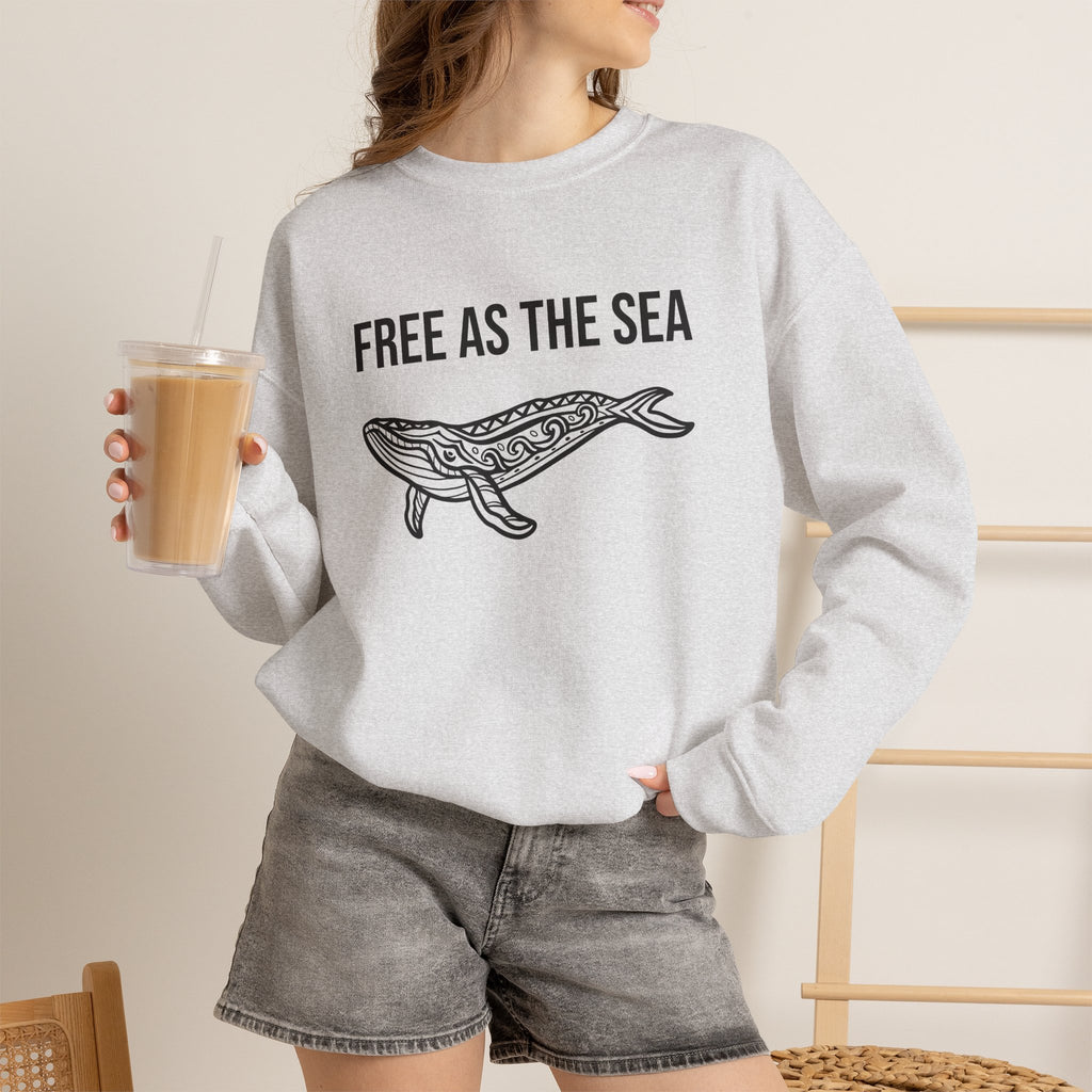 Free As The Sea Whale Sweatshirt – Tribal Ocean Design