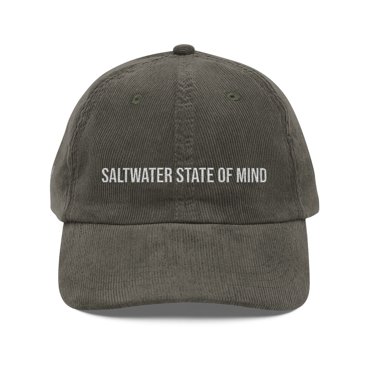 Saltwater State of Mind Corduroy Cap — Embroidered Vintage Beach Hat