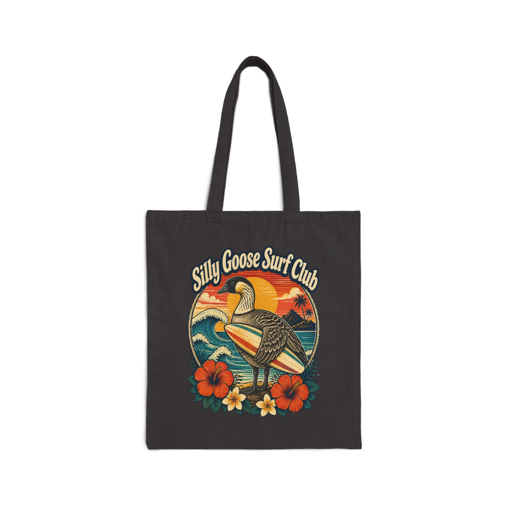 Silly Goose Surf Club Canvas Tote – Retro Hawaiian Nēnē