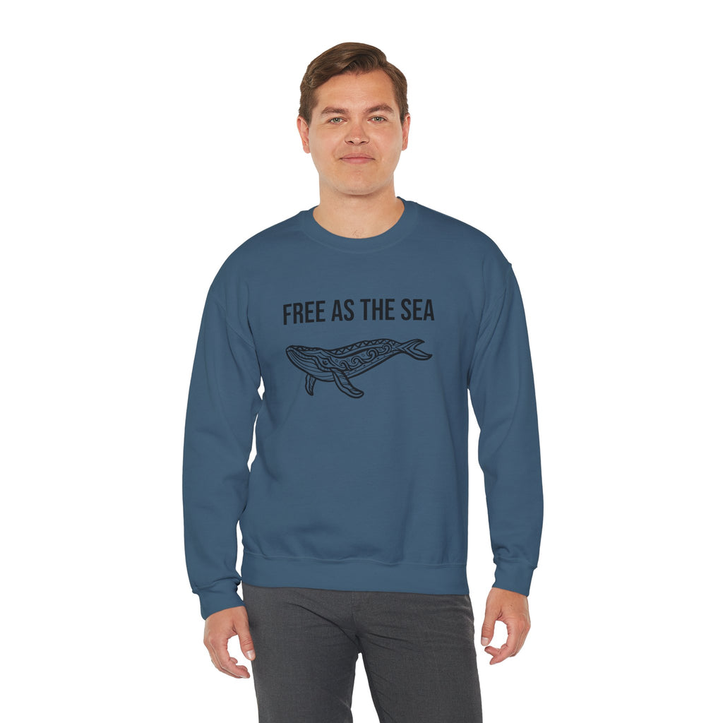 Free As The Sea Whale Sweatshirt – Tribal Ocean Design