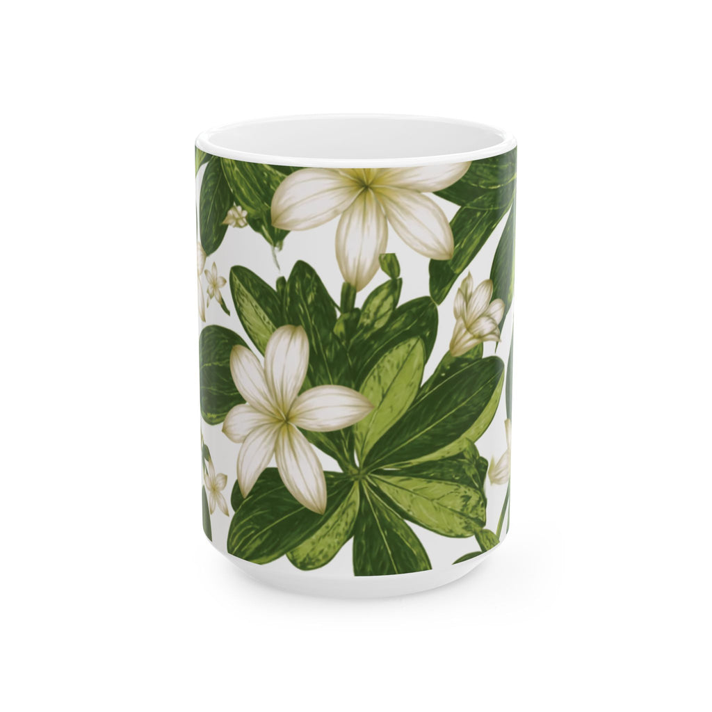 Naupaka Floral Ceramic Mug – Hawaiian Half-Flower Coffee Cup