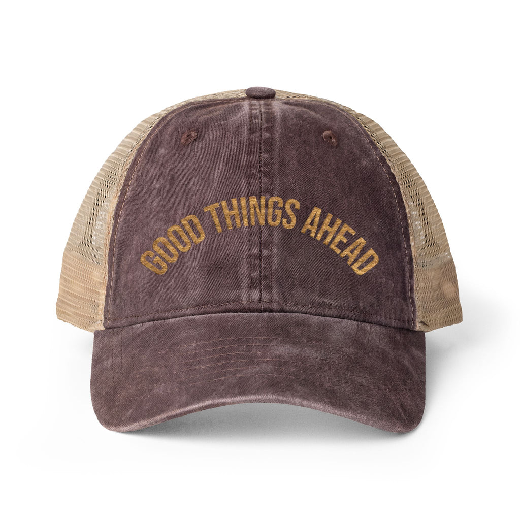 Women's Washed Mesh-Back Cap — Good Things Ahead