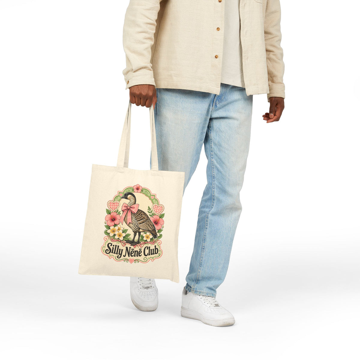 Silly Néné Club Floral Canvas Tote – Hawaiian Goose