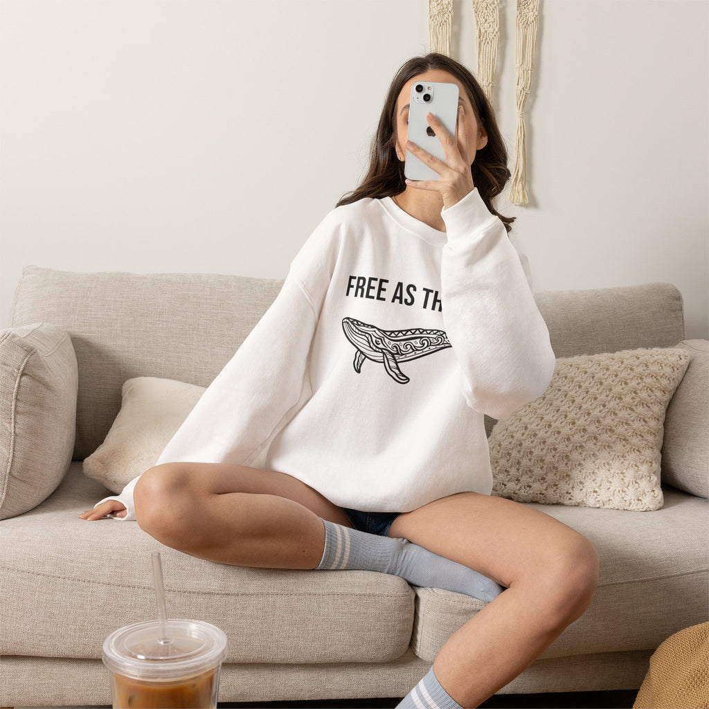 Free As The Sea Whale Sweatshirt – Tribal Ocean Design