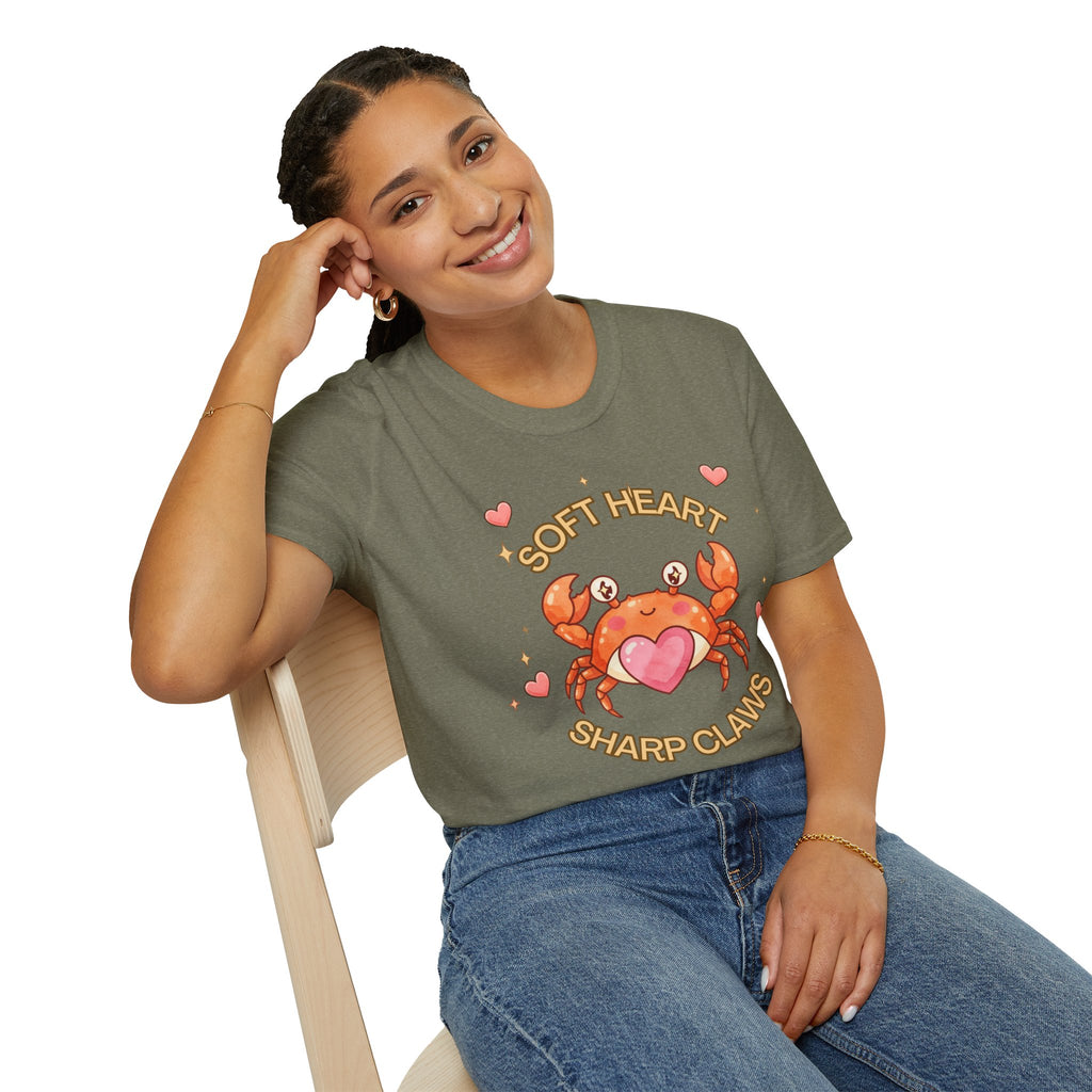Soft Heart Sharp Claws Cute Crab T-Shirt, Ocean Graphic