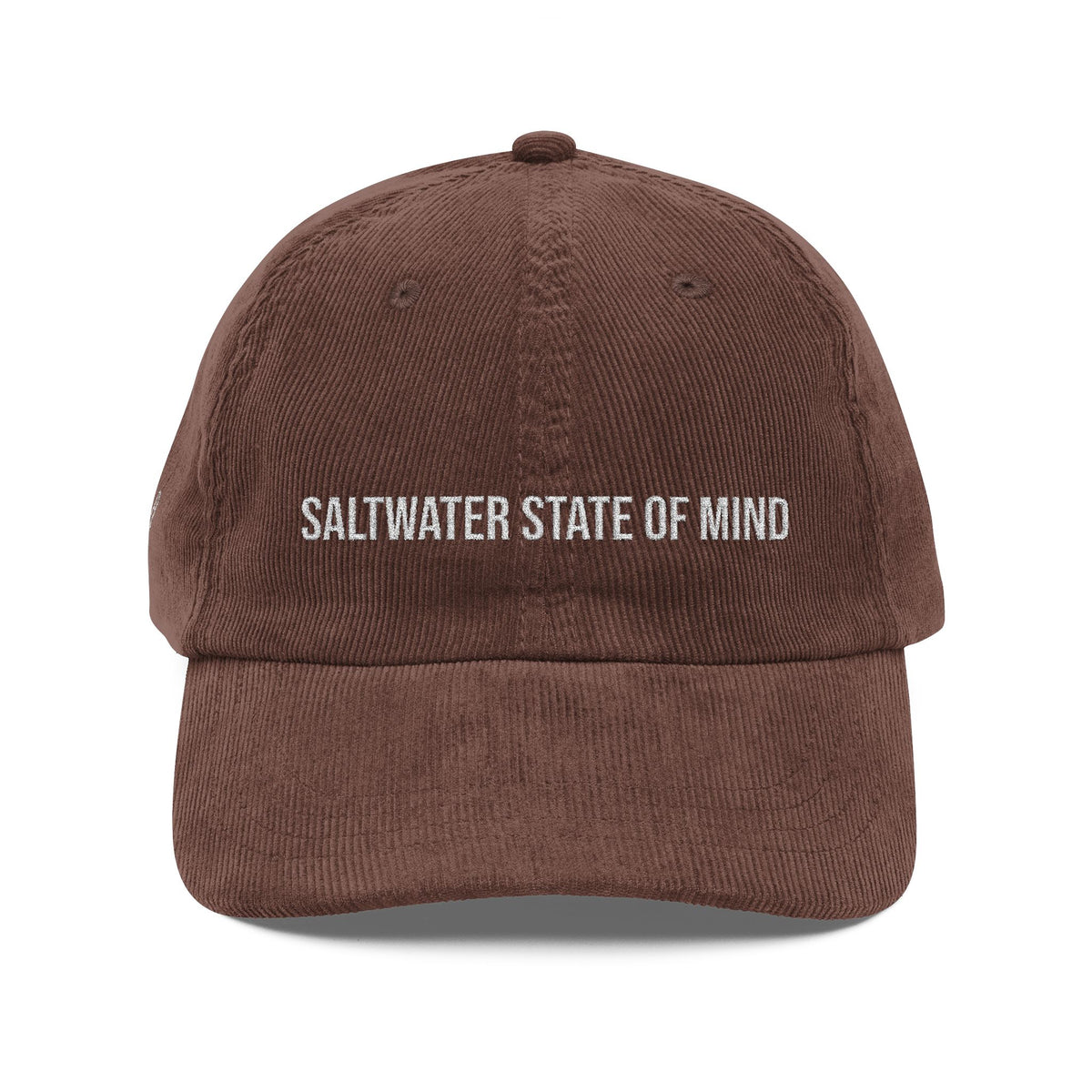 Saltwater State of Mind Corduroy Cap — Embroidered Vintage Beach Hat