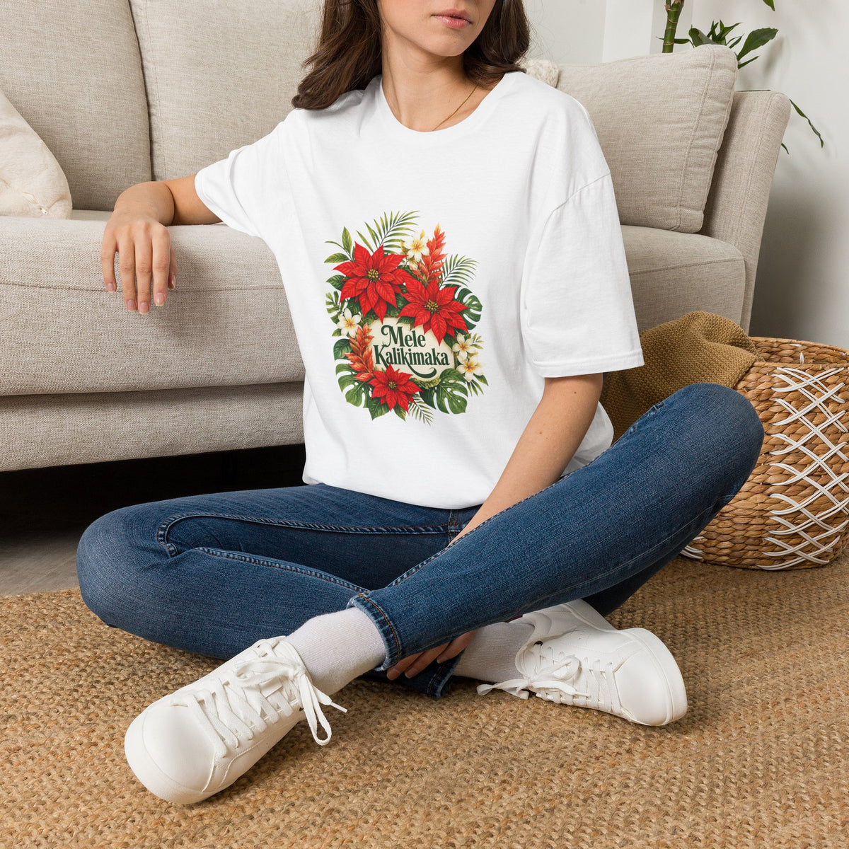 Mele Kalikimaka Poinsettia Holiday T-Shirt
