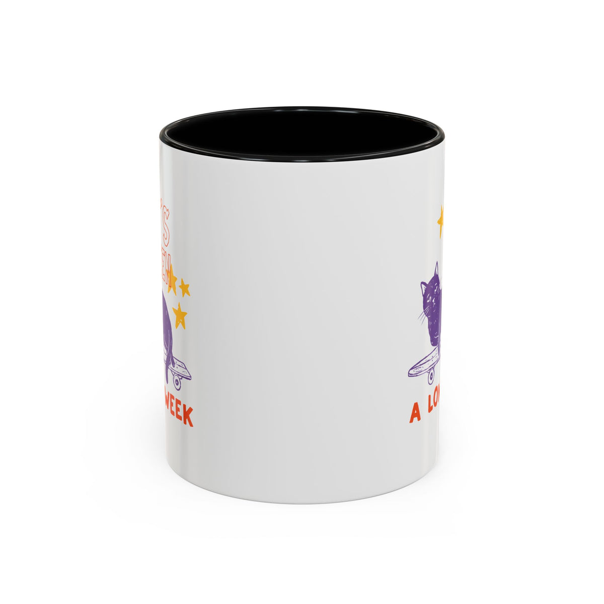 “It’s Been a Long Week” Cat on Skateboard Coffee Mug
