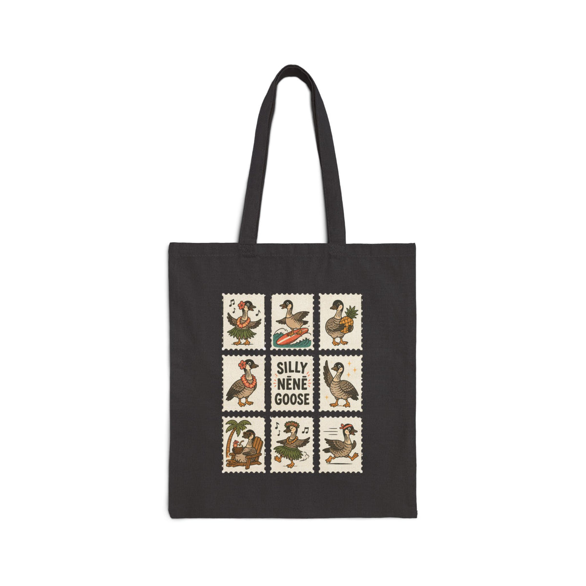 Silly Nēnē Goose Stamp Canvas Tote – Vintage Hawaiian
