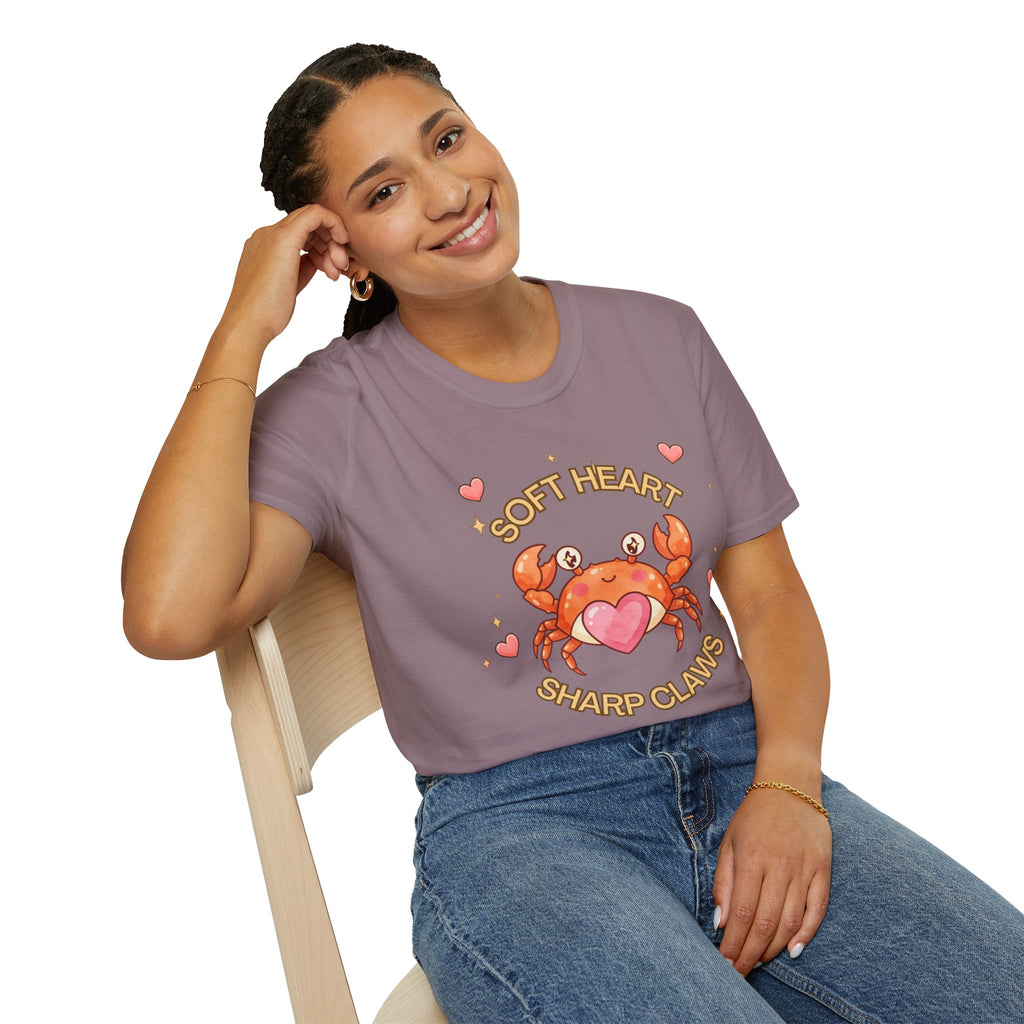 Soft Heart Sharp Claws Cute Crab T-Shirt, Ocean Graphic