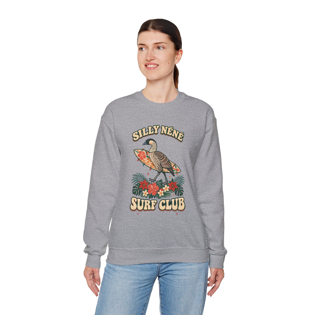 Silly Nēnē Surf Club Christmas Crewneck Sweatshirt – Hawaiian Goose Holiday Sweatshirt