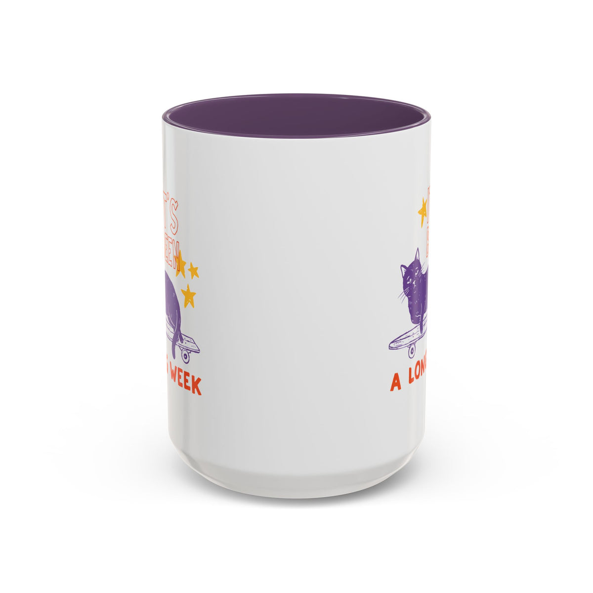 “It’s Been a Long Week” Cat on Skateboard Coffee Mug