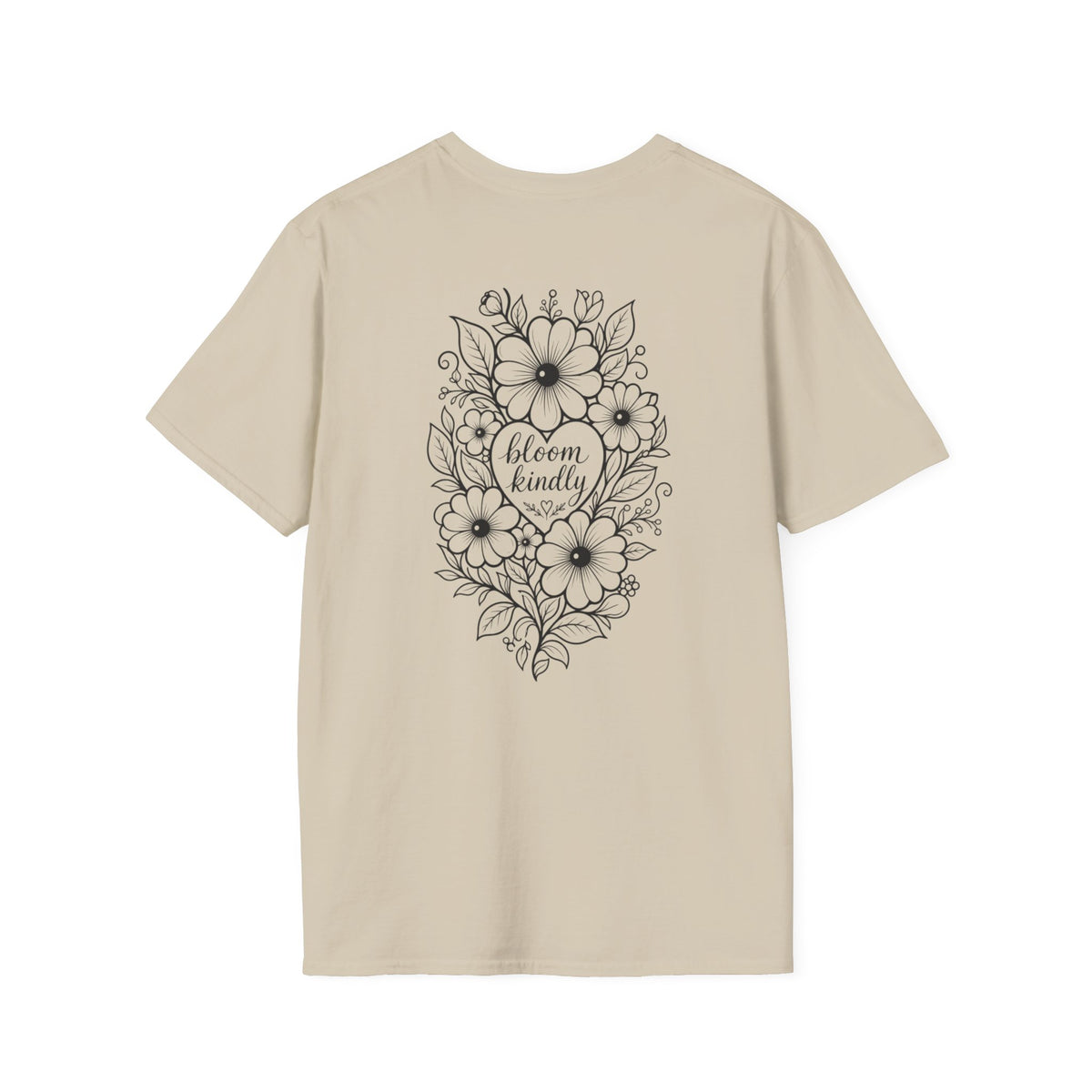 Bloom Kindly Floral Heart T-Shirt – Daisy Line Art