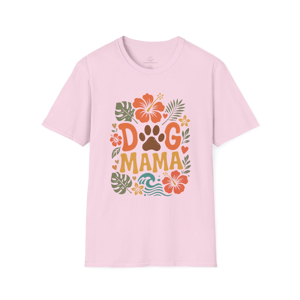 “DOG MAMA” Floral Paw Print Tropical Tee