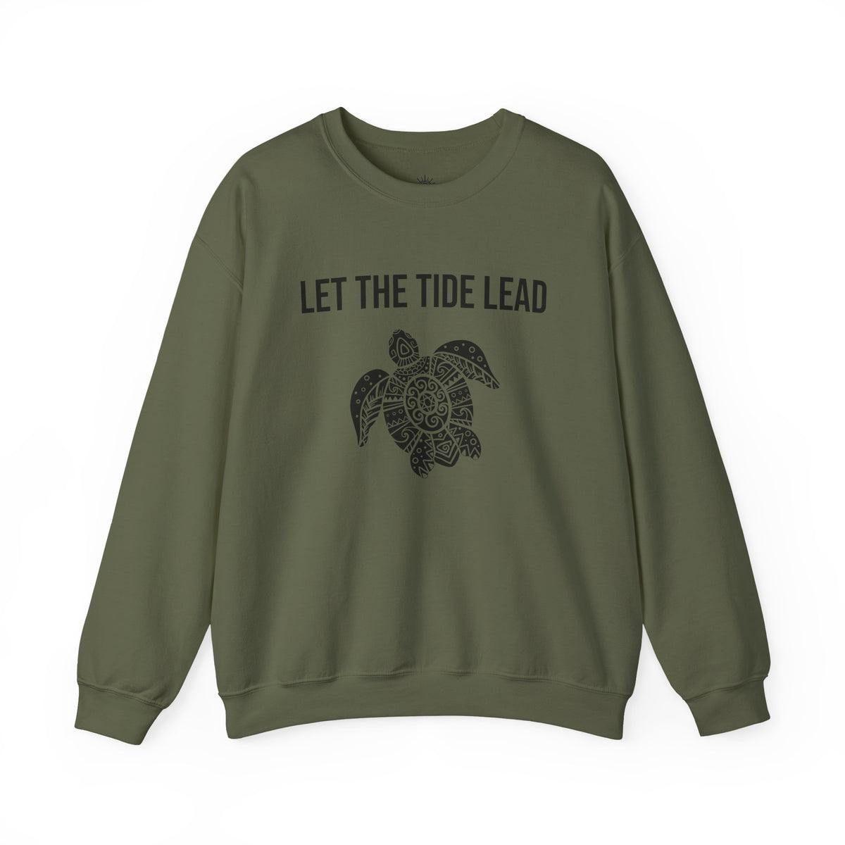Turtle Crewneck Sweatshirt — "Let the Tide Lead" Coastal Graphic