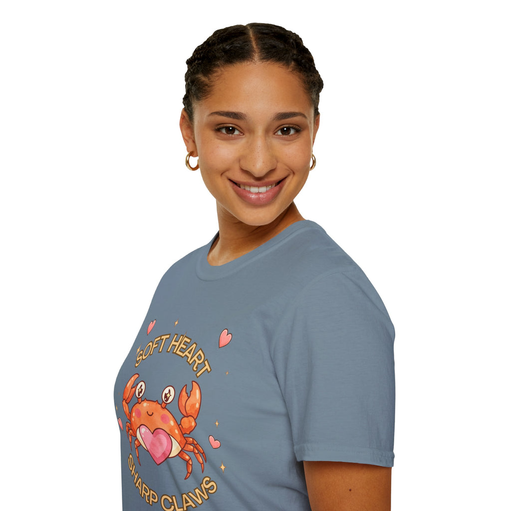 Soft Heart Sharp Claws Cute Crab T-Shirt, Ocean Graphic