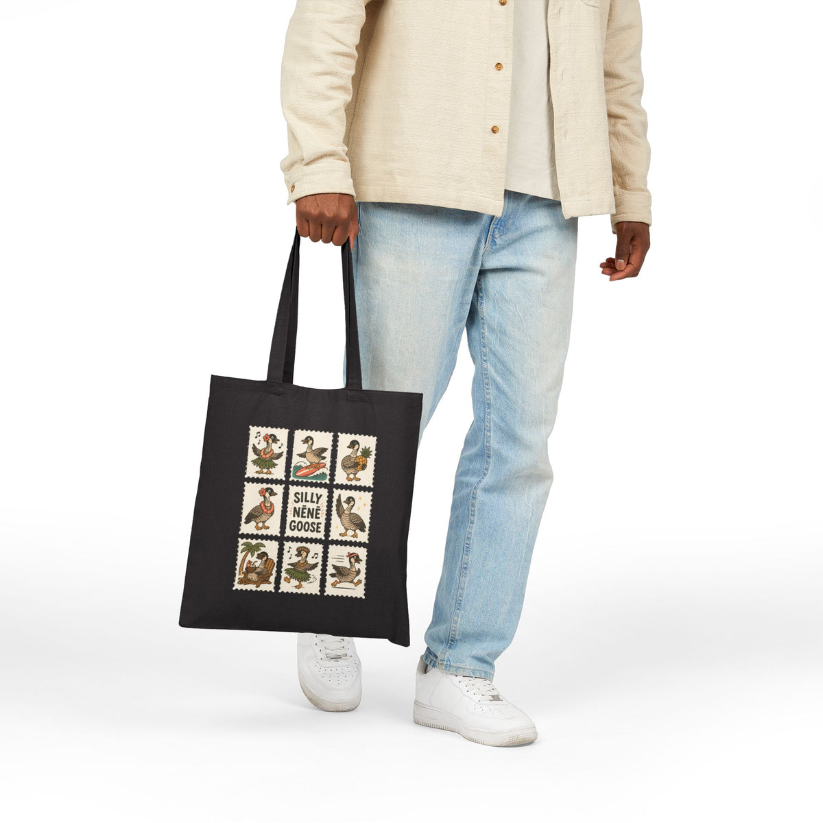 Silly Nēnē Goose Stamp Canvas Tote – Vintage Hawaiian