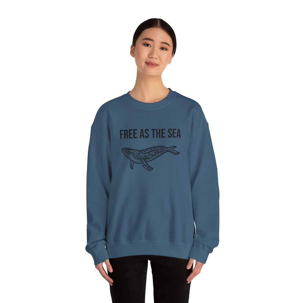 Free As The Sea Whale Sweatshirt – Tribal Ocean Design