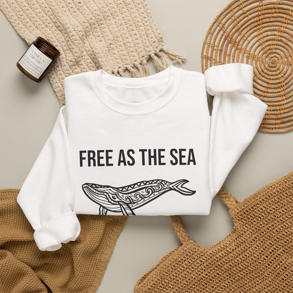 Free As The Sea Whale Sweatshirt – Tribal Ocean Design