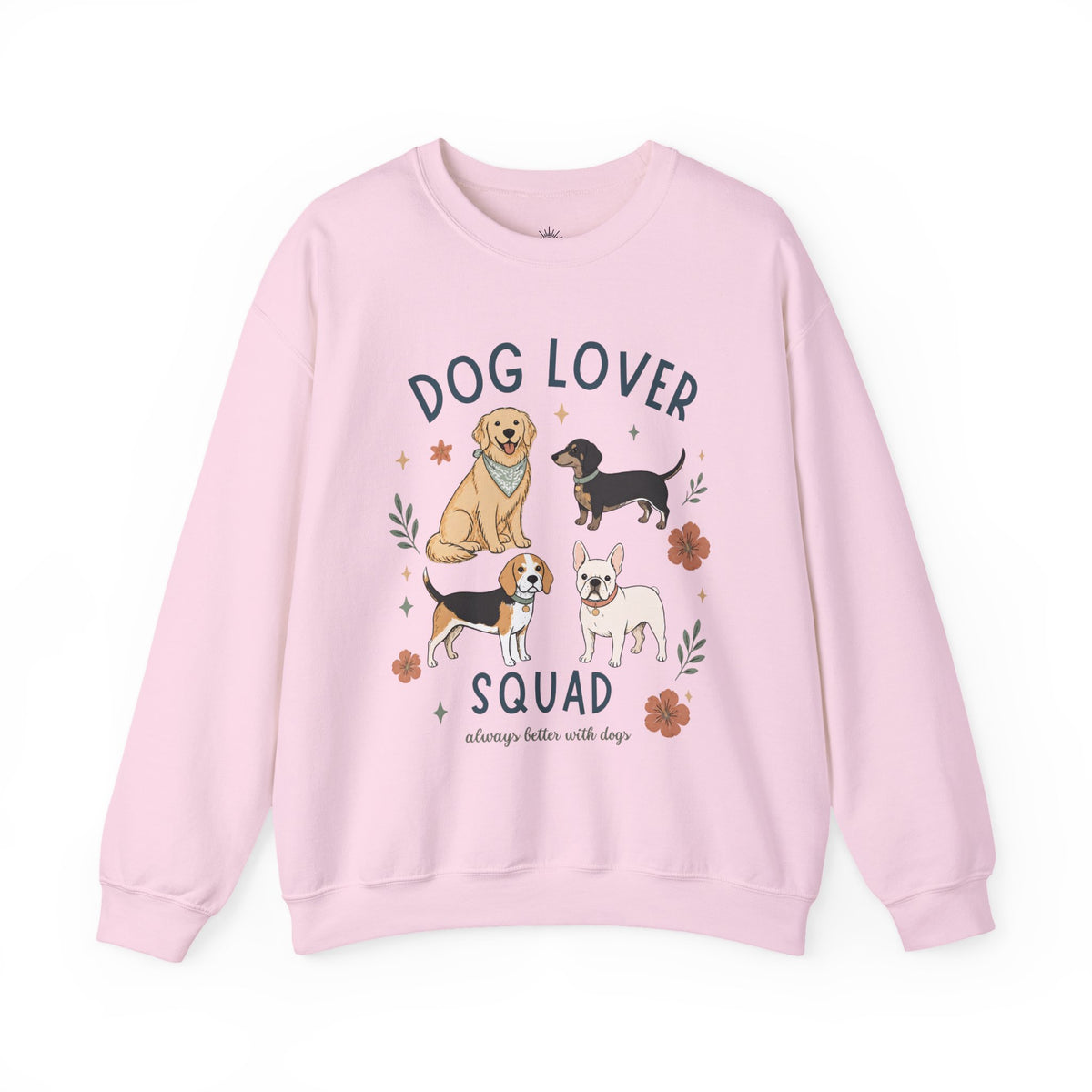 Dog Lover Squad Crewneck Sweatshirt – Cute Dogs Floral