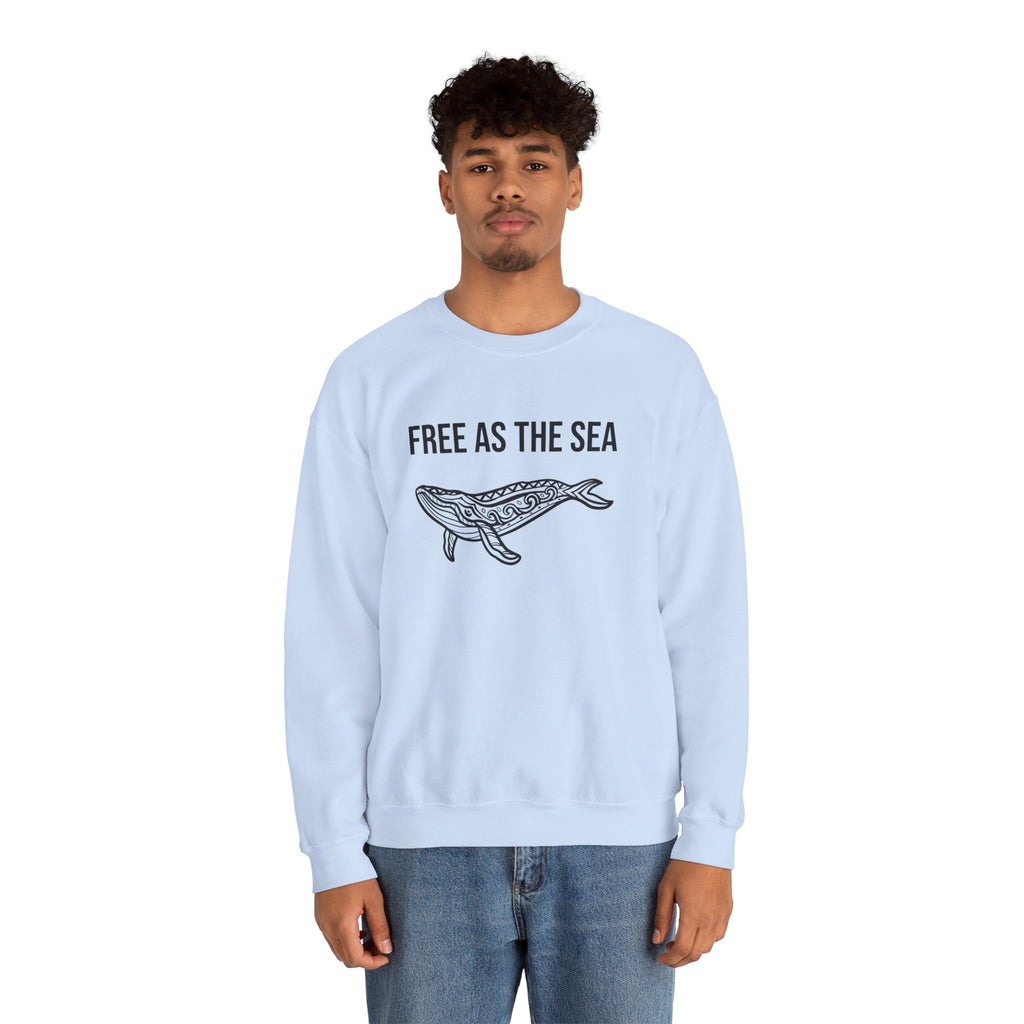 Free As The Sea Whale Sweatshirt – Tribal Ocean Design