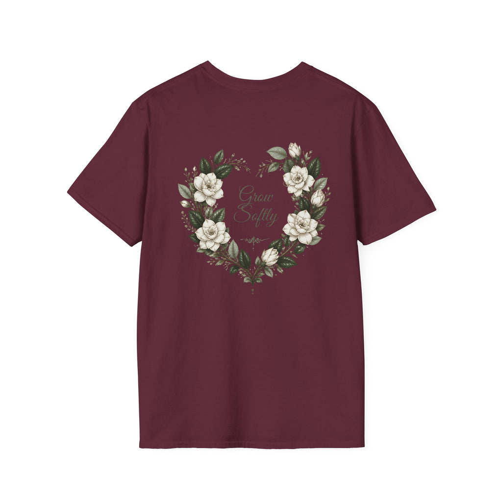 Gardenia Heart Floral Wreath T-Shirt – Botanical