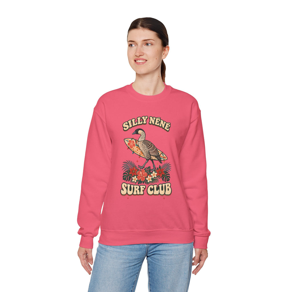 Silly Nēnē Surf Club Christmas Crewneck Sweatshirt – Hawaiian Goose Holiday Sweatshirt