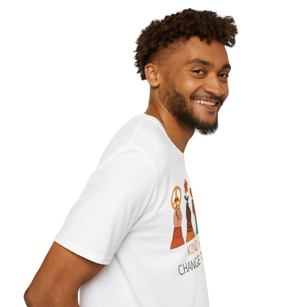 Kind People Change the World T-Shirt | Peace Flower Heart Rose Hands