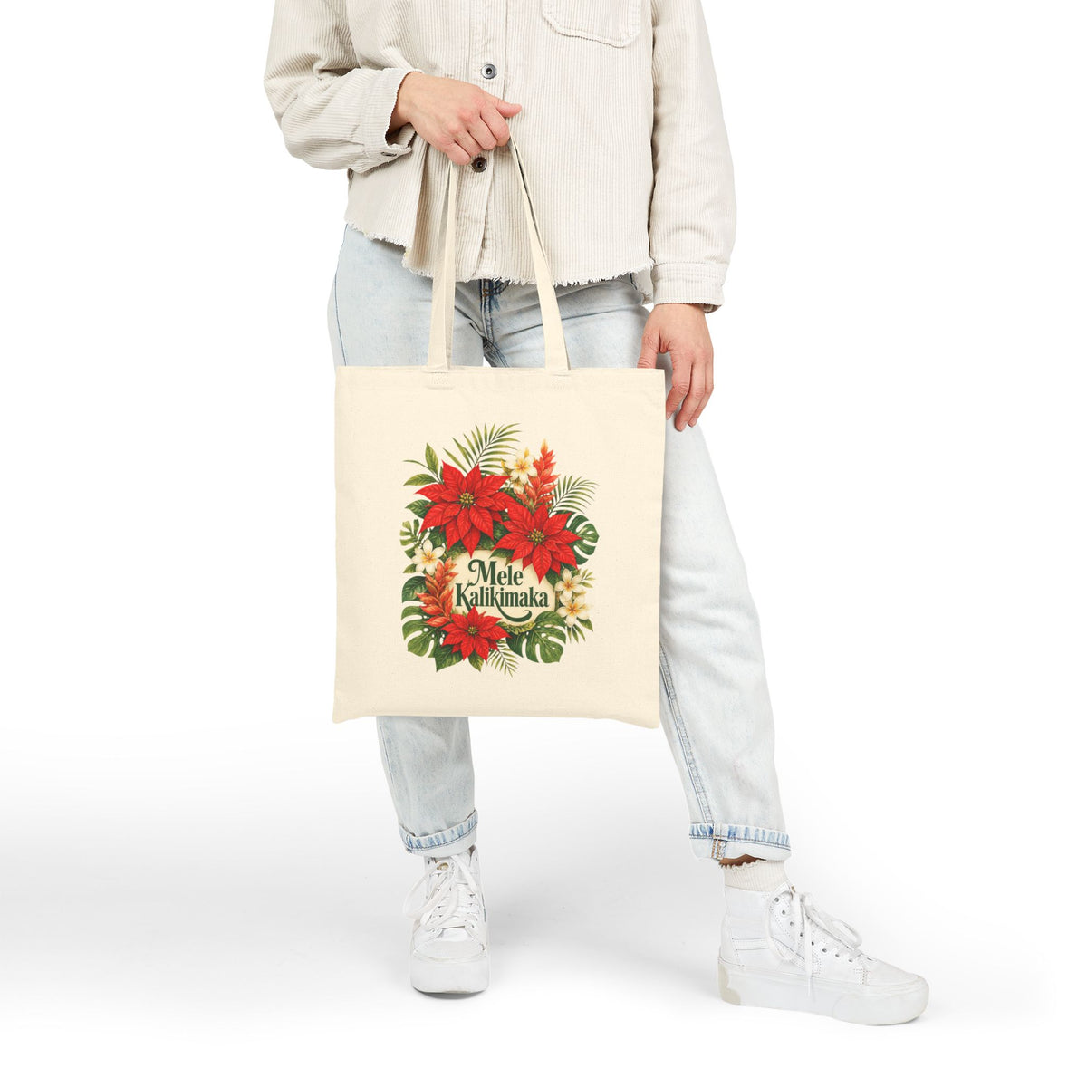 Mele Kalikimaka Floral Tote Bag