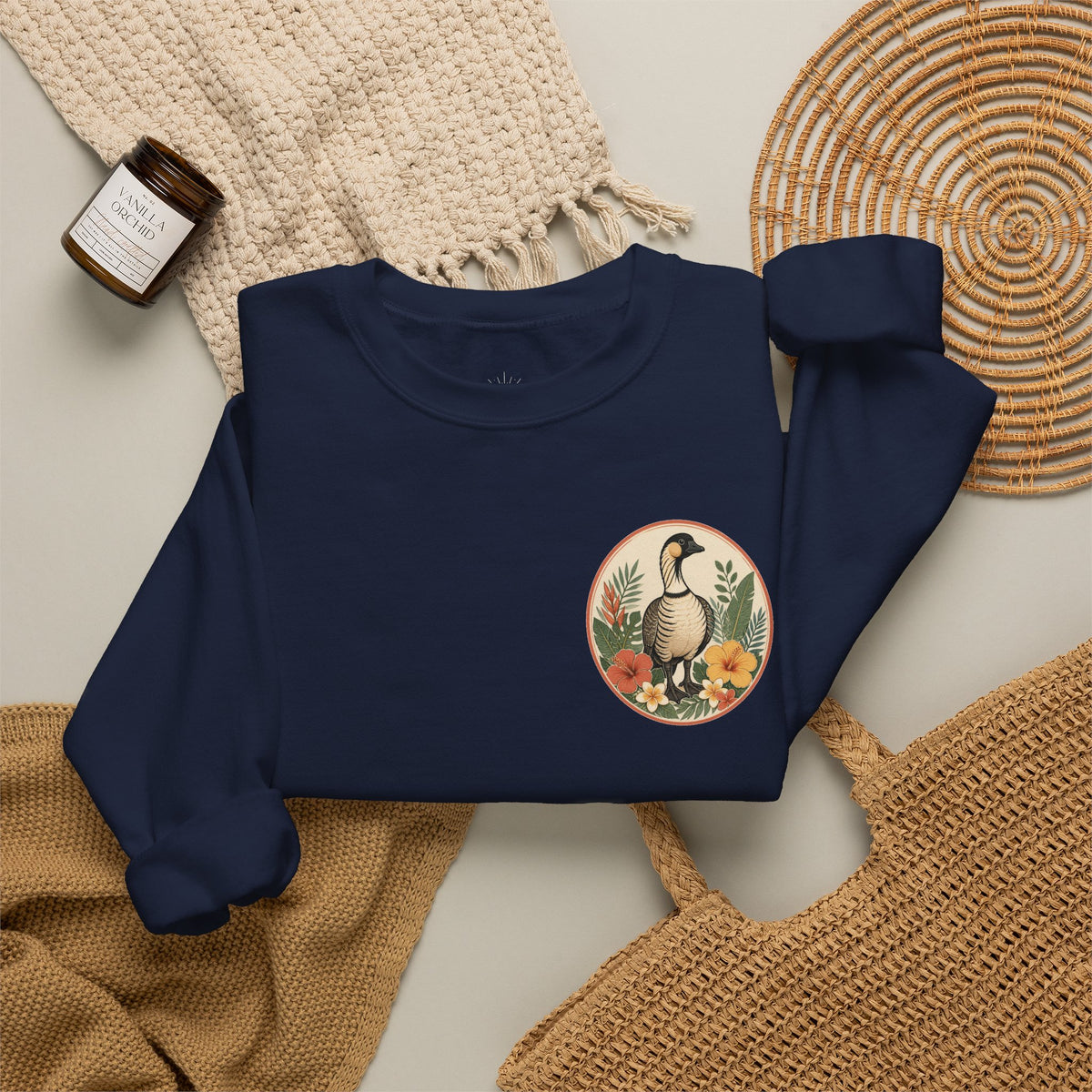 Vintage Goose Floral Crewneck – “Chaos Persists” Design