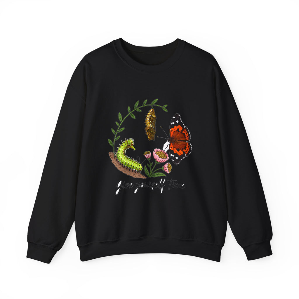 “Give Yourself Time” Butterfly Metamorphosis Crewneck