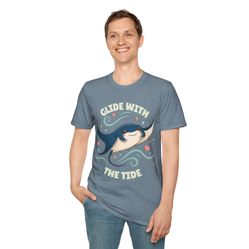 Manta Ray T-Shirt, Glide With the Tide Ocean Graphic