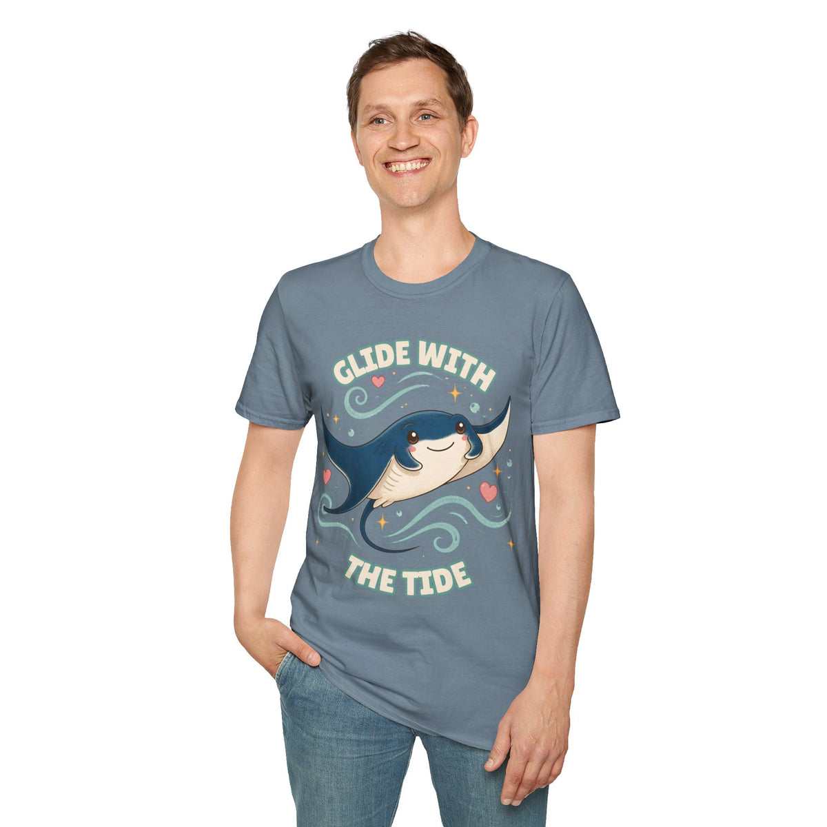 Manta Ray T-Shirt, Glide With the Tide Ocean Graphic