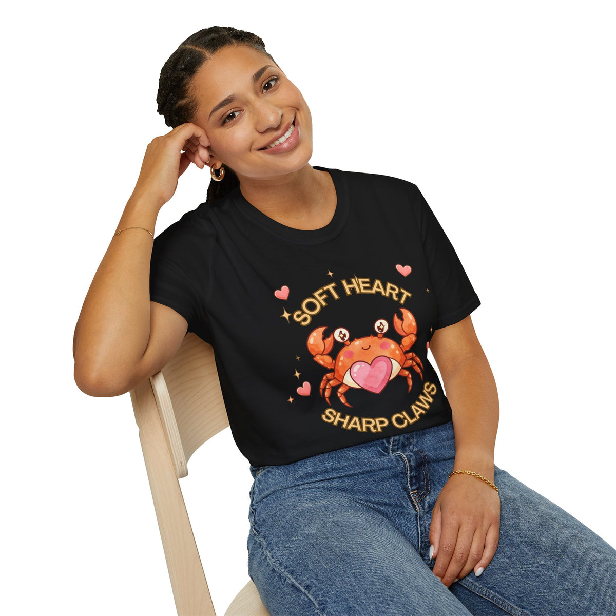 Soft Heart Sharp Claws Cute Crab T-Shirt, Ocean Graphic