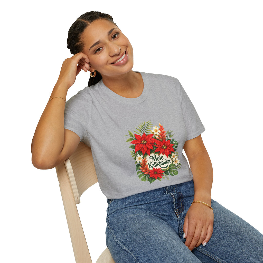 Mele Kalikimaka Poinsettia Holiday T-Shirt