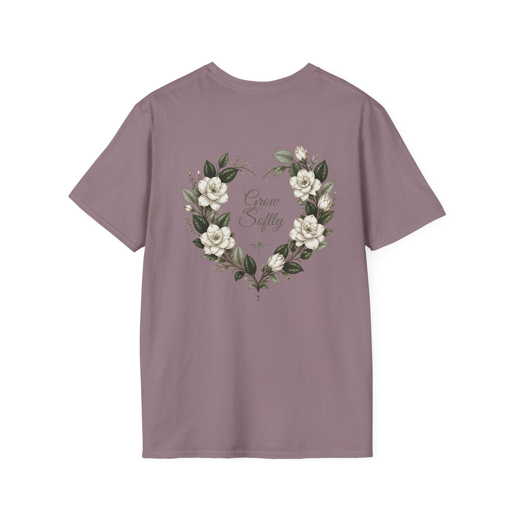 Gardenia Heart Floral Wreath T-Shirt – Botanical