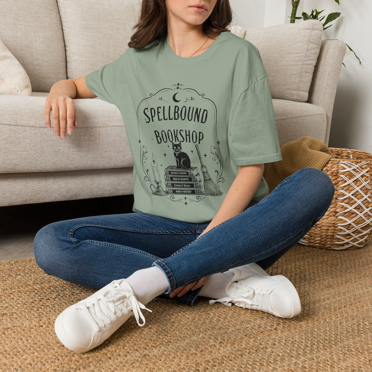 Spellbound Bookshop T-Shirt — Witchy Cat Vintage Bookstore
