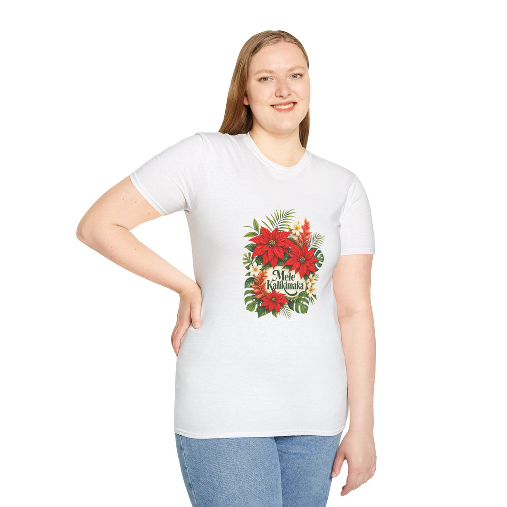 Mele Kalikimaka Poinsettia Holiday T-Shirt