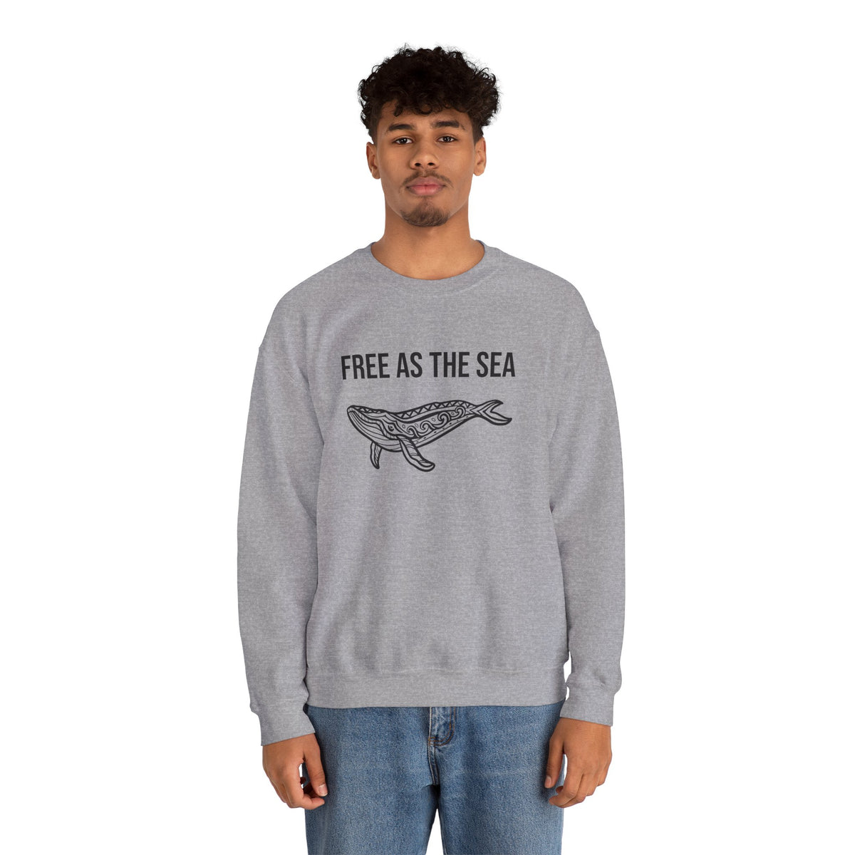 Free As The Sea Whale Sweatshirt – Tribal Ocean Design