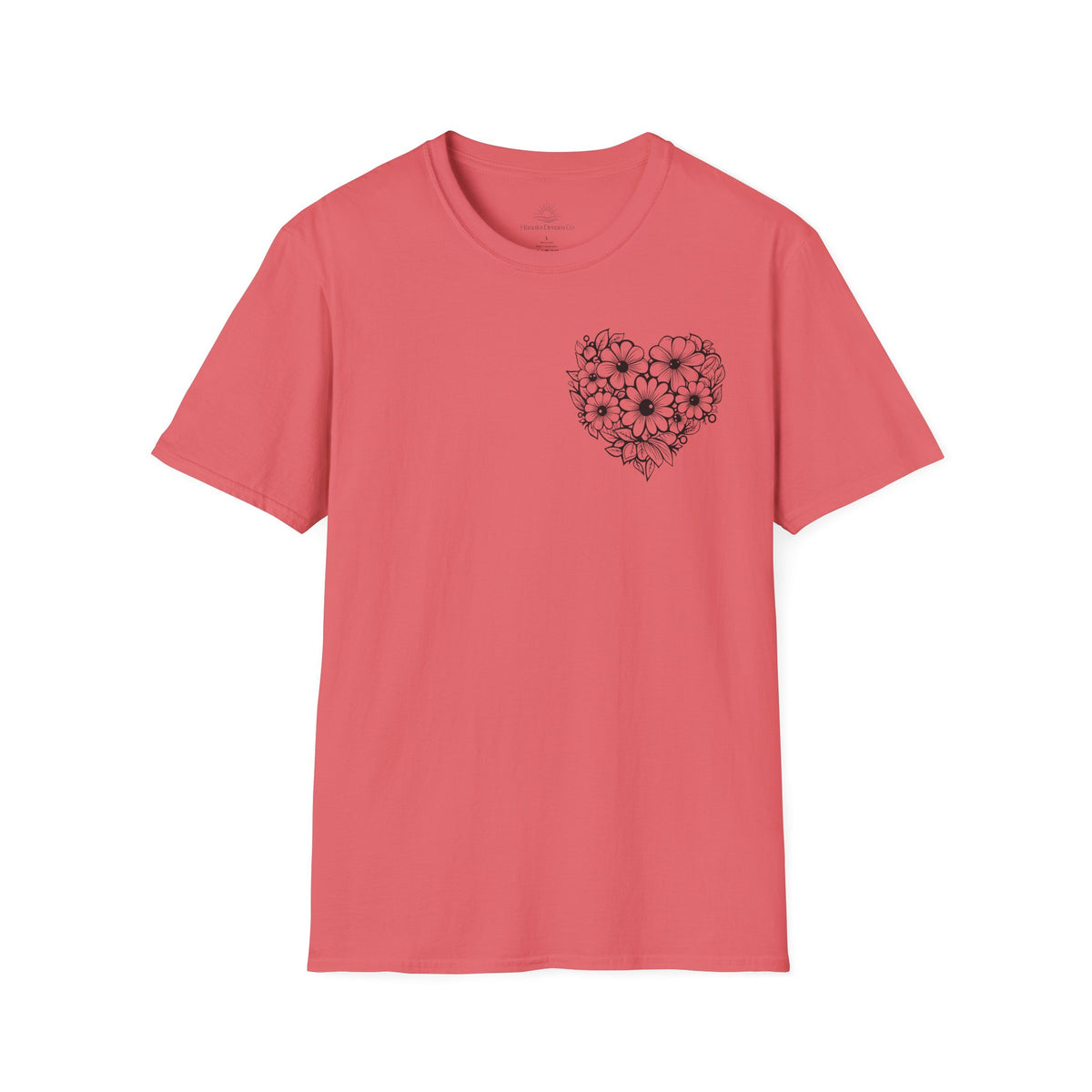 Bloom Kindly Floral Heart T-Shirt – Daisy Line Art