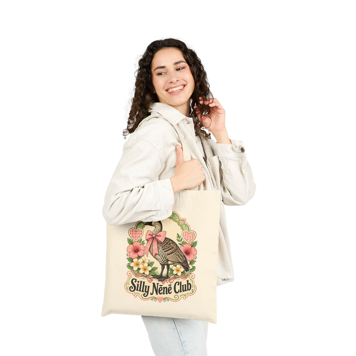 Silly Néné Club Floral Canvas Tote – Hawaiian Goose