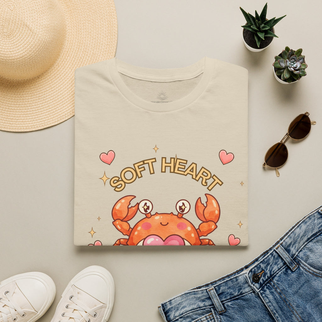 Soft Heart Sharp Claws Cute Crab T-Shirt, Ocean Graphic