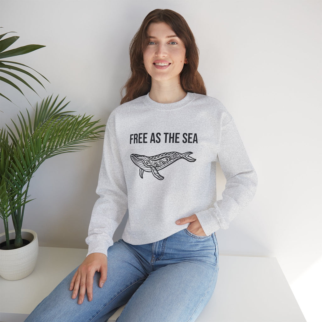 Free As The Sea Whale Sweatshirt – Tribal Ocean Design
