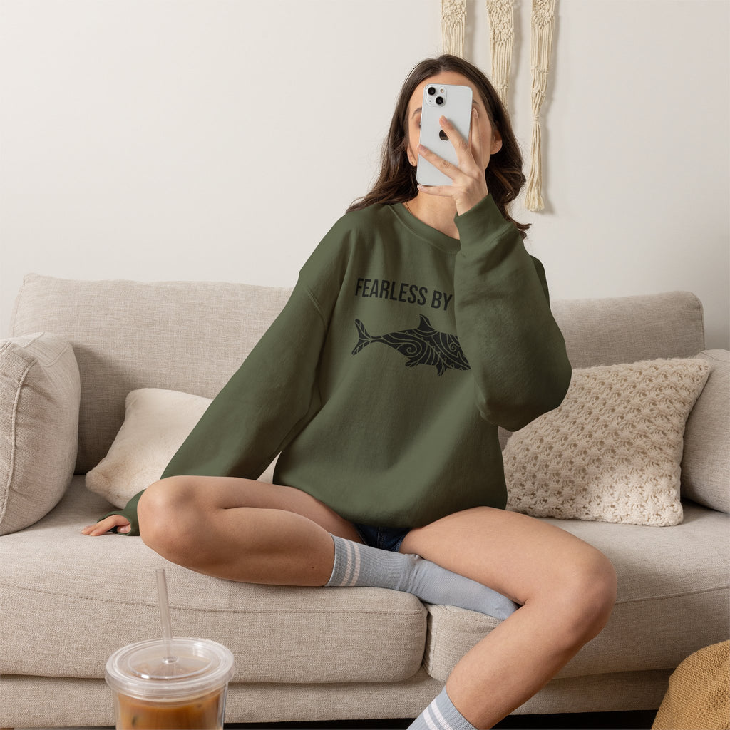 Fearless by Nature Tribal Shark Crewneck Sweatshirt
